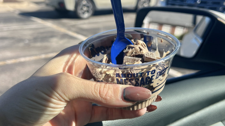 Culver's Chocolate Heath Crunch Flavor of the Day in a dish.