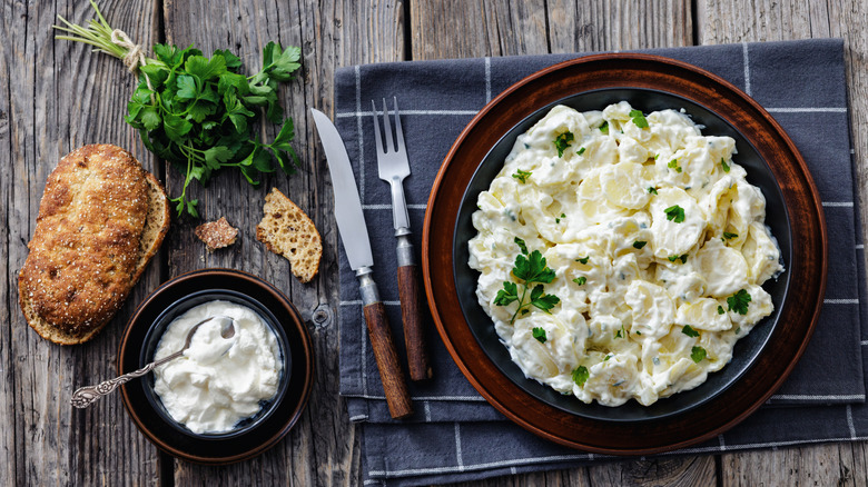 German potato salad with white dressing