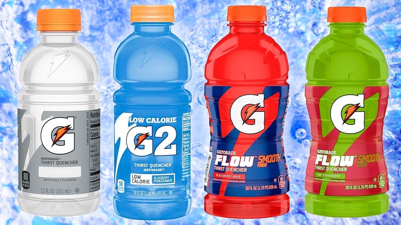 Four bottles of discontinued Gatorade flavors