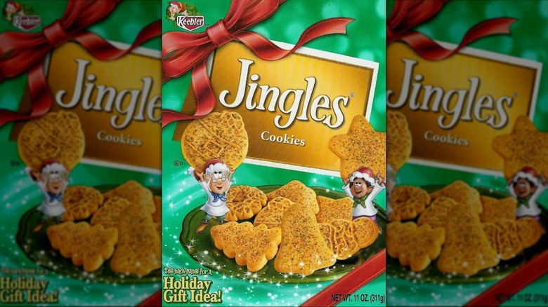 Front part of Keebler Jingles Cookies box