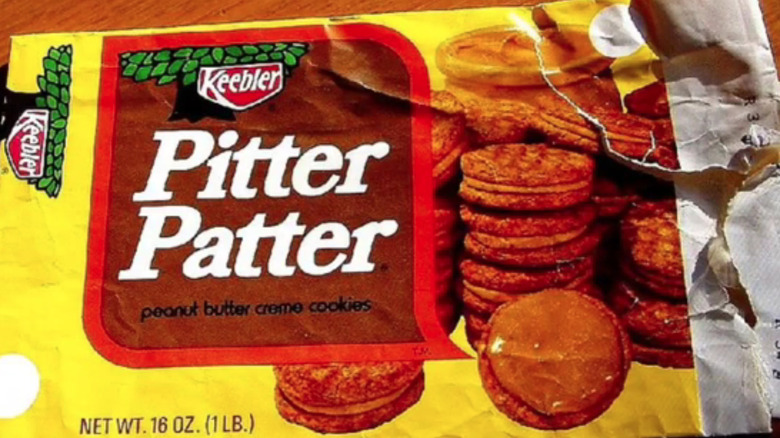A box of Pitter Patter cookies that have been torn into