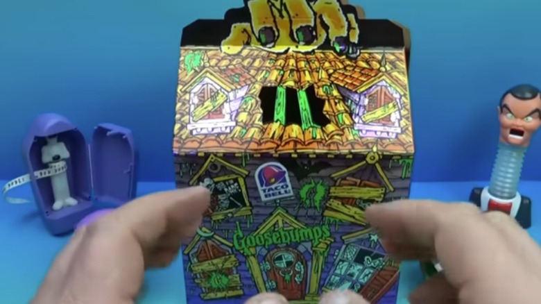 Taco Bell Goosebumps kid's meal box with toys