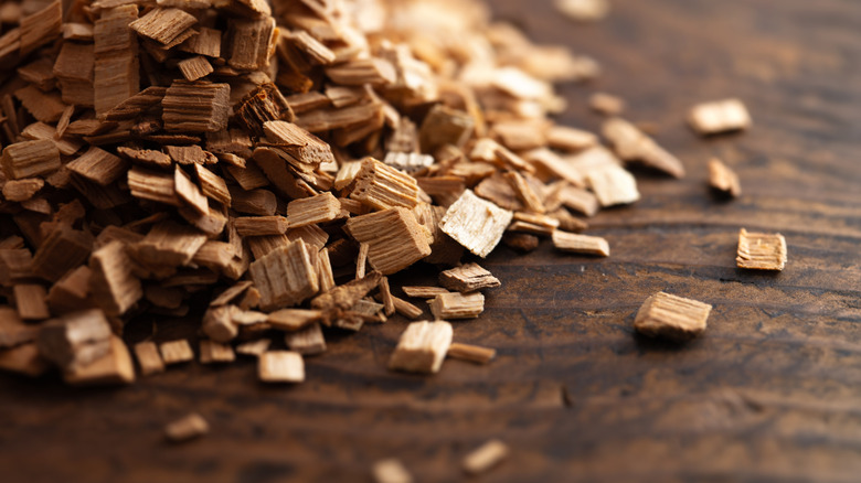 Pile of smoking chips