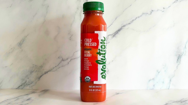 Evolution Fresh Vital Berry juice on marble background