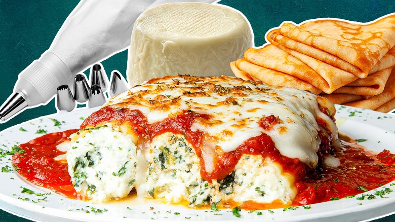 manicotti with ingredients