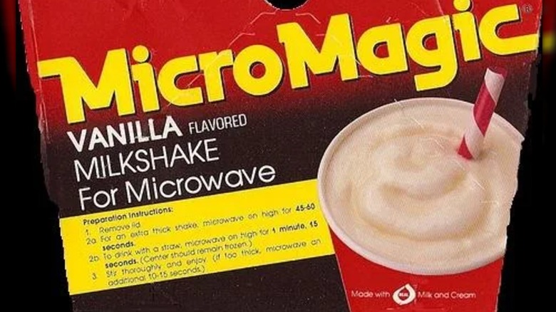 An old MicroMagic box for a vanilla milkshake