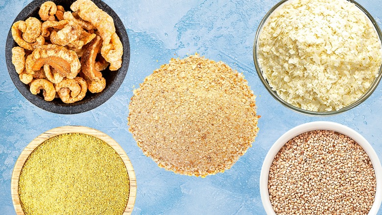 various gluten-free breading in bowls