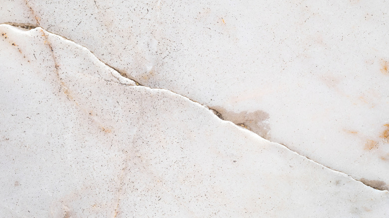 Close-up of a cracked stone