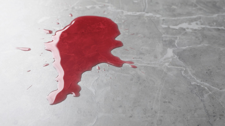 A spill on a countertop