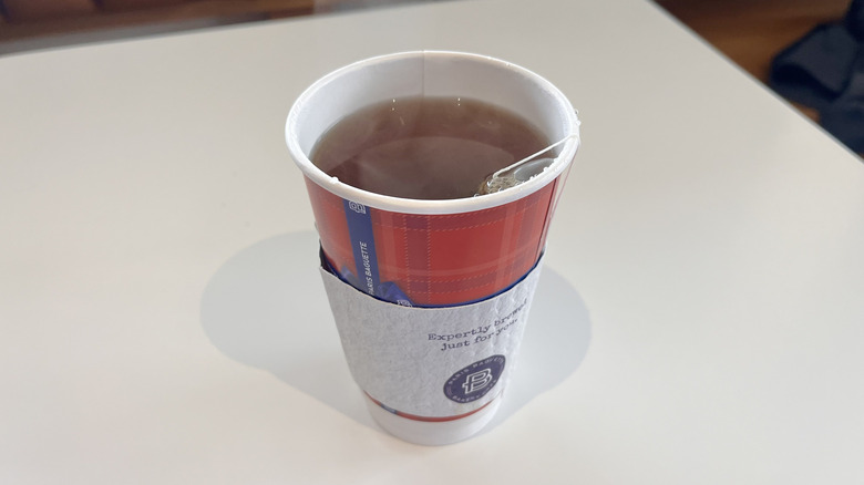 Hot tea in a paper cup