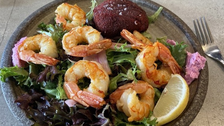 Plate of Key West pink shrimp from The Docks Restaurant and Raw Bar