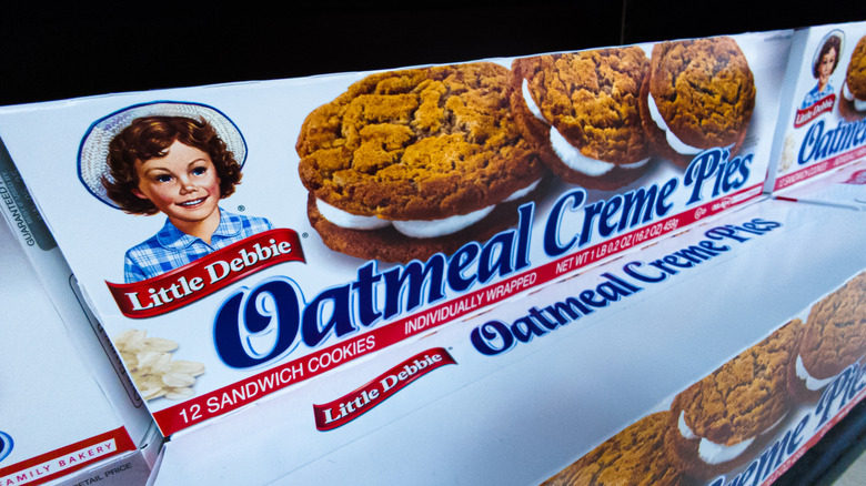 A pack of Little Debbie Oatmeal Creme Pies