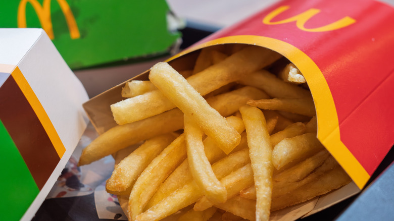 McDonald's fries on a tray