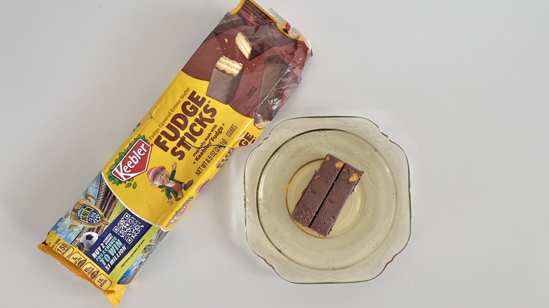 Two Fudge Sticks Original on a plate