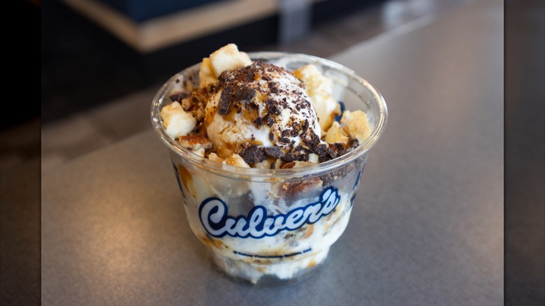 Culver's frozen custard with toppings served in a cup