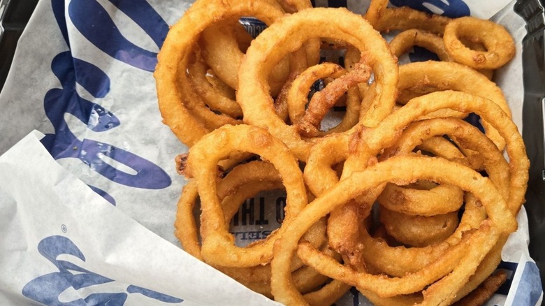 One big takeout order of Culver's crunchy onion rings