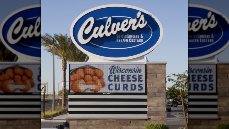 Culver's sign promoting its Wisconsin Fried Cheese Curds