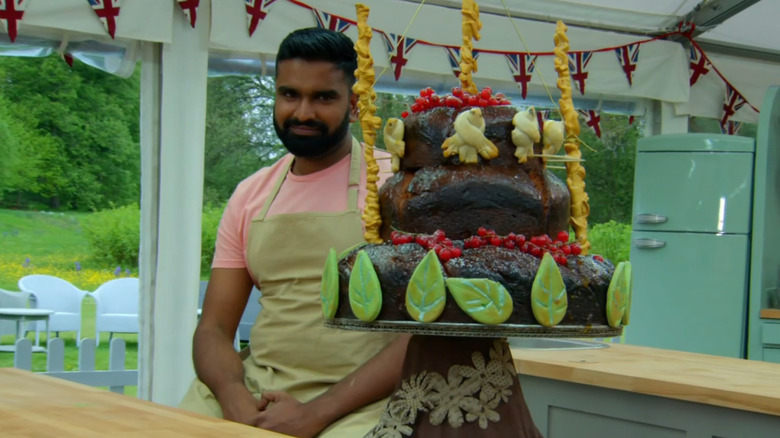 Antony looking pleased at his showstopper bake