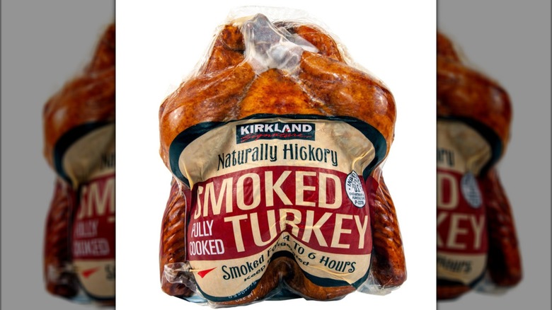 Sealed package of whole smoked turkey