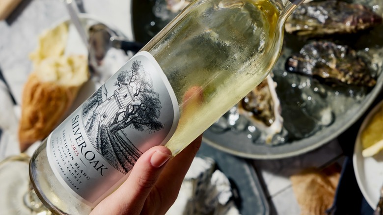 Silver Oak savignon blanc with oysters, bread, picnic