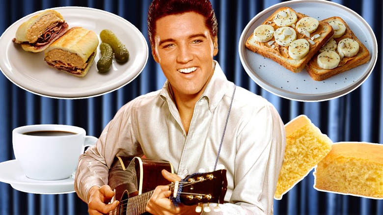 Elvis with his favorite foods