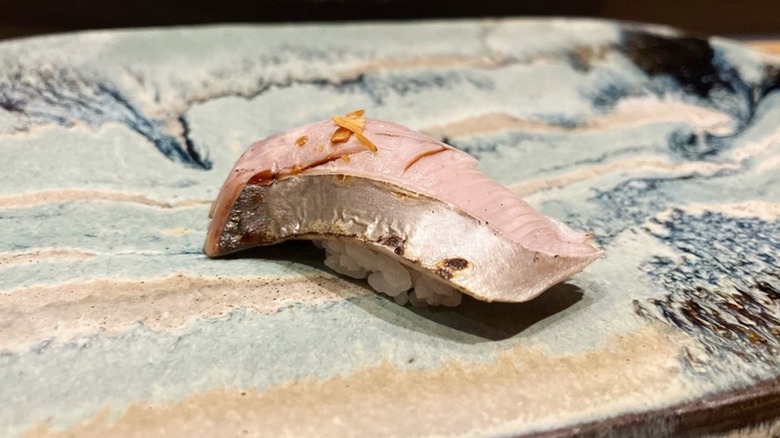 Dish from Sushi Taro omakase