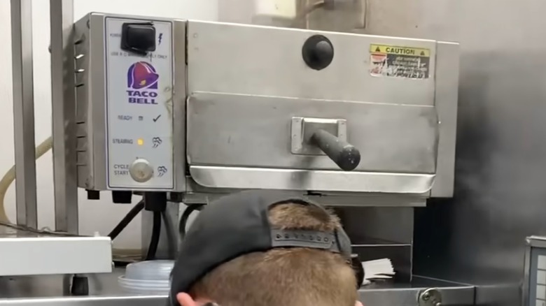 Taco Bell steamer with steam coming out of it