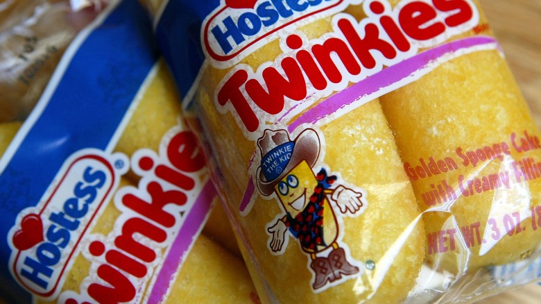 Close-up of two packages of Hostess Twinkies