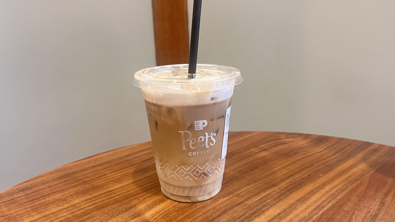 Iced Latte Macchiato on a table