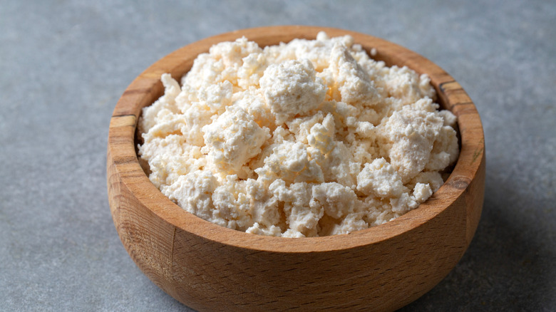 Cottage cheese in a bowl