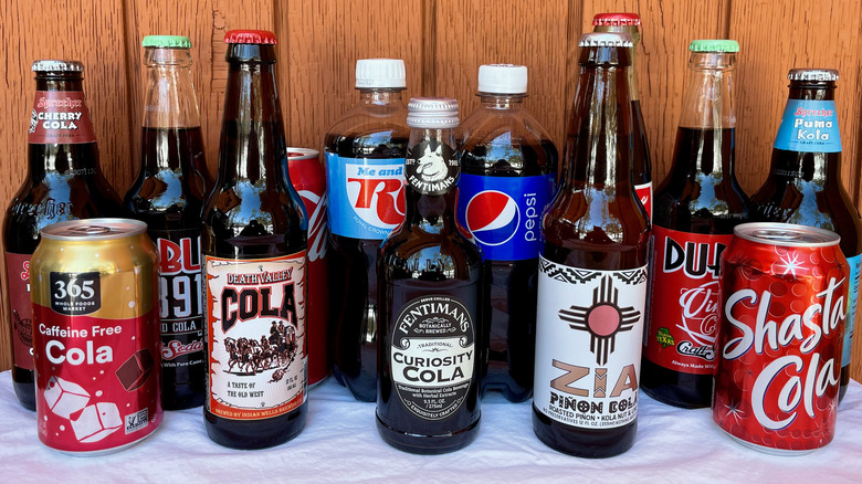Selection of cola brands