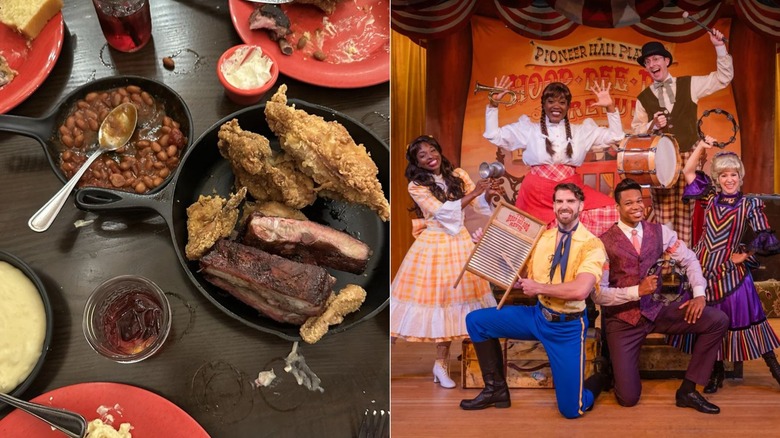 performers from Hoop-Dee-Doo Musical Revue and a family style meal