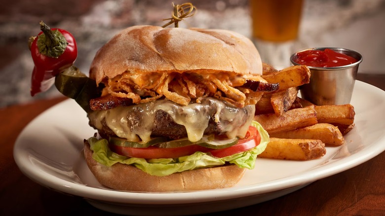 burger from The Edison at Disney Springs