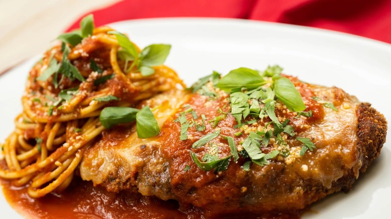 Italian dish from Tony's Town Square Restaurant in Disney