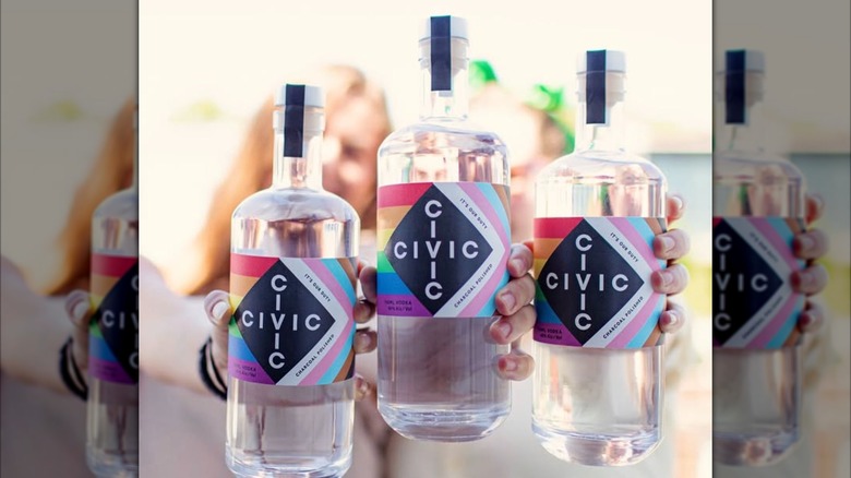 Civic Vodka with pride flag label