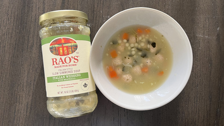 Rao's Italian wedding soup in a bowl.