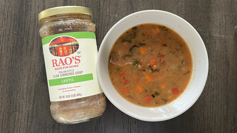 Rao's lentil soup in a bowl.