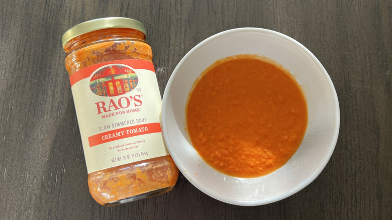 Rao's creamy tomato soup in a bowl.