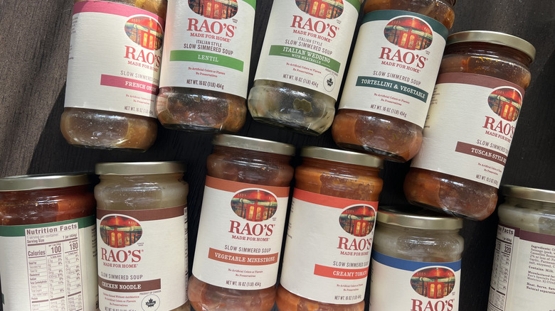 14 different jars of Rao's soup.