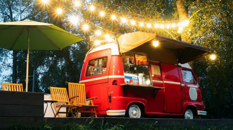 Small food truck with lights