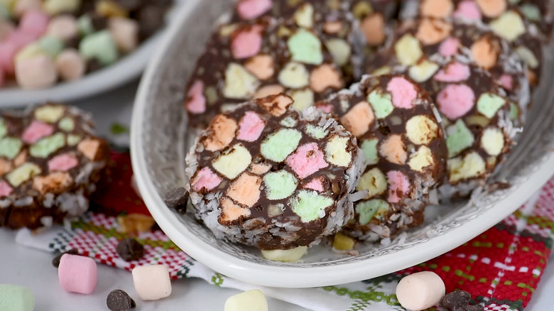 church window cookies on a platter