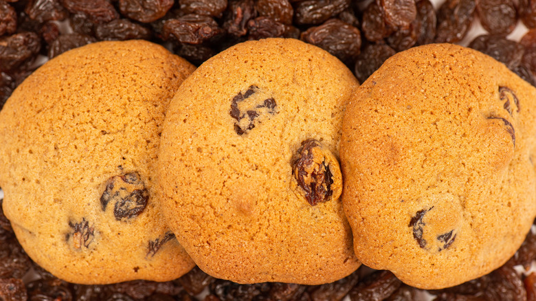 three hermits on a background of raisins