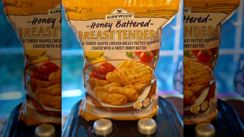 A bag of Kirkwood honey battered chicken breast tenders