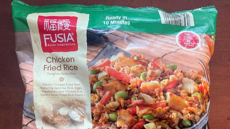 A bag of Fusia Asian Inspirations chicken fried rice