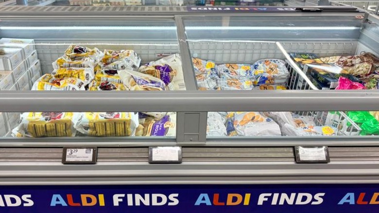 An island freezer containing Aldi Finds items