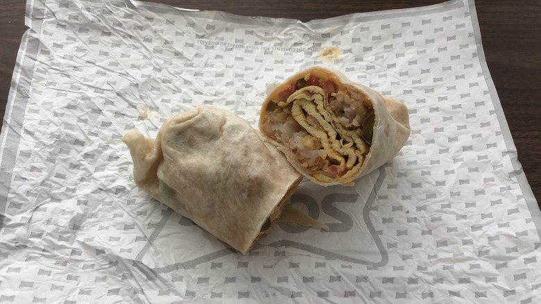 Sonic SuperSONIC breakfast burrito on wrapper
