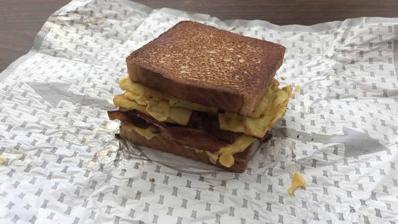 Sonic bacon breakfast Toaster on wrapper