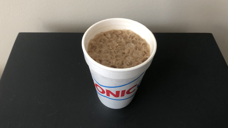 Sonic French vanilla cold brew iced coffee in cup