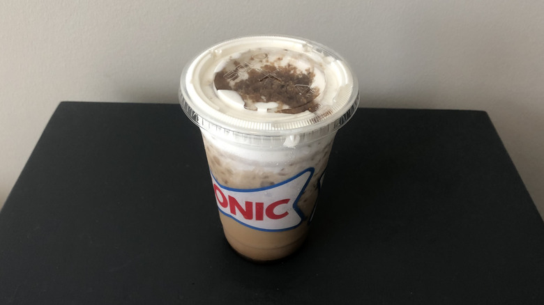 Sonic salted caramel toffee iced coffee in cup