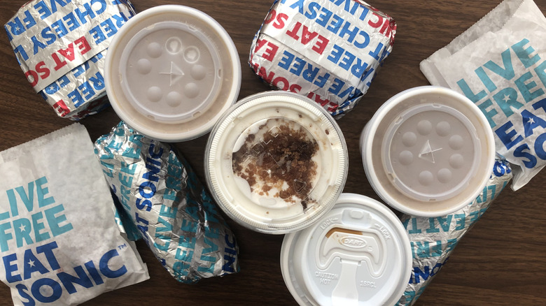 12 different Sonic breakfast items in wrappers